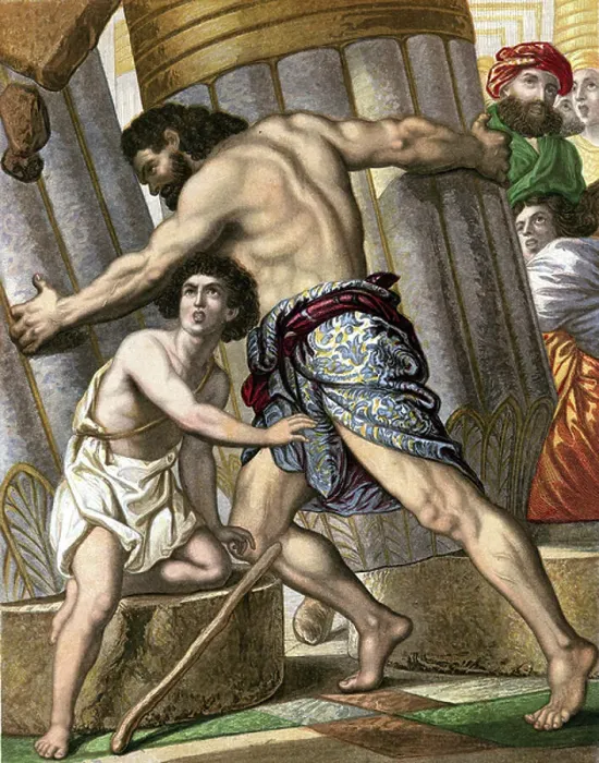 Framed Print : Samson pulling down the Temple Print Framed Print : Samson pulling down the Temple Print