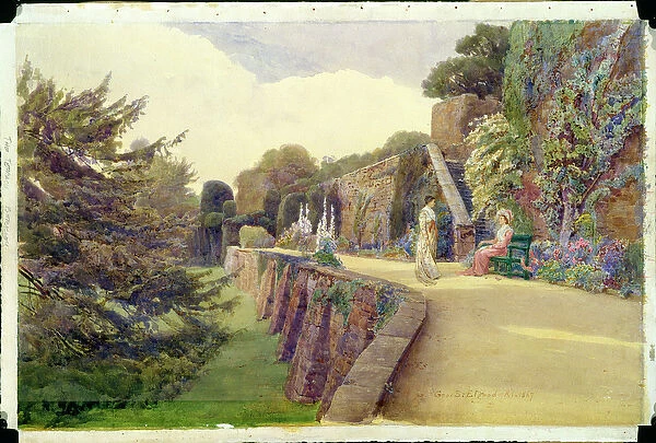 The Terrace at Berkeley Castle, Gloucestershire, 1887 (w  /  c on paper)