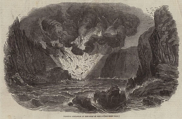 Terrific Explosion at the Calf of Man (engraving)