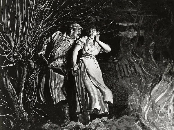 Tess harassed by Alec D Urberville, plate 21 from the monthly serialisation of