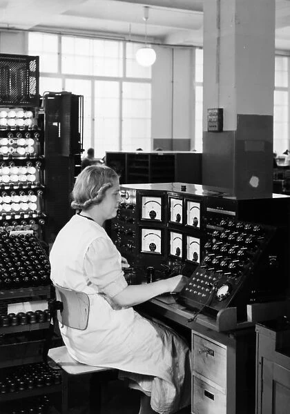 Testing of television broadcasting equipment at the Telefunken manufacturing plant, Berlin, c