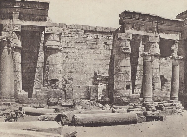 Thebes, Medinet Habu, The Temple of Ramses III (b  /  w photo)
