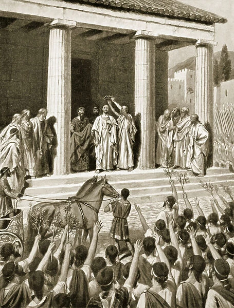 Themistocles honoured at Sparta, illustration from Hutchinson