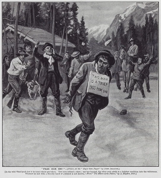Thief cast out into the wilderness for robbing a store, United States (litho)