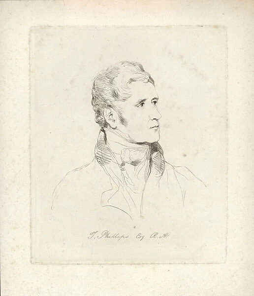 Thomas Phillips, English portrait and subject painter. Etching by Mary Dawson Turner (etching)
