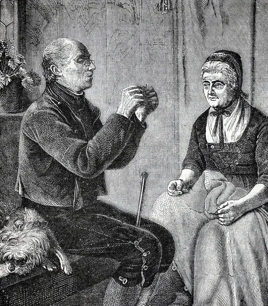 Framed Print of Fine Art Print: Threading a needle, Framed