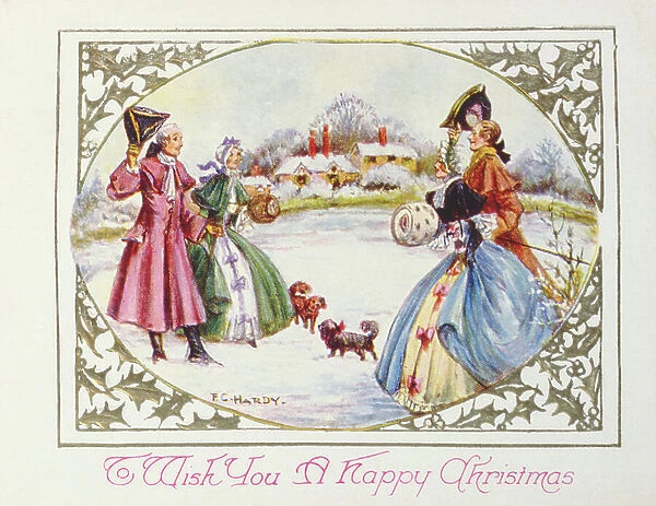 'To Wish you a Happy Christmas', Victorian card (chromolitho)