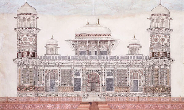 The Tomb of the Itmad-ud-daula, c. 1815 (encil, pen and black ink, w  /  c
