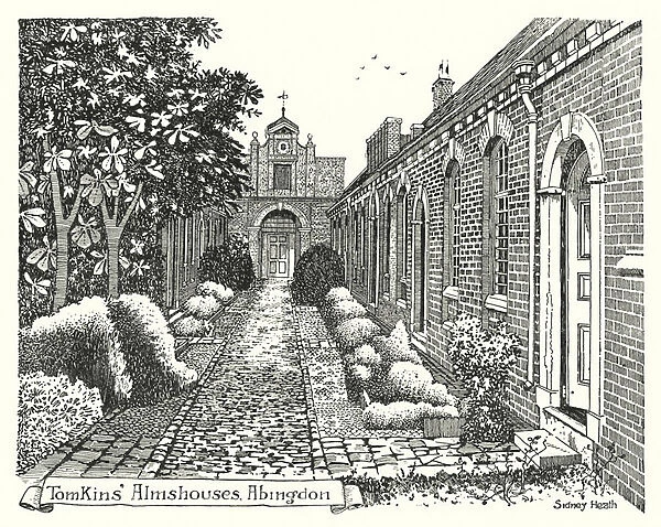 Tomkins Almshouses, Abingdon (engraving)
