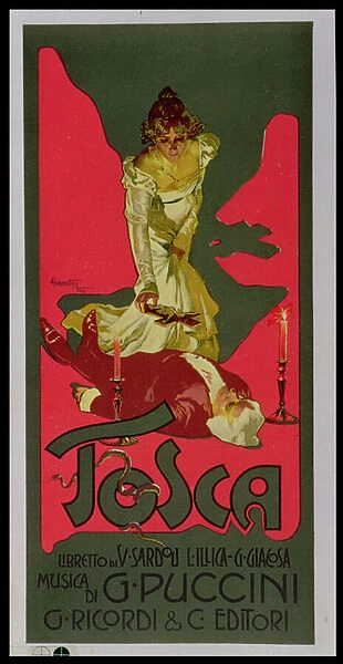 Tosca, poster advertising a performance, 1899 (litho)