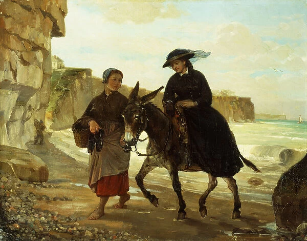 The Tourist and the Fisherwoman, 1870 (oil on canvas)