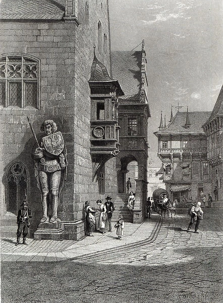 Town Hall, Halberstadt, engraved by E. Joubert, printed by Cassell & Company Ltd