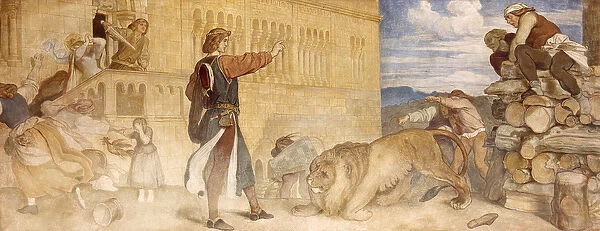 He Treated the Lions as though he was joking, c. 1854  /  55 (fresco)