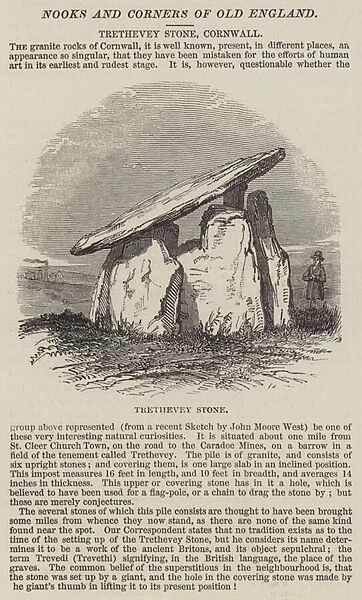 Trethevey Stone, Cornwall (engraving)