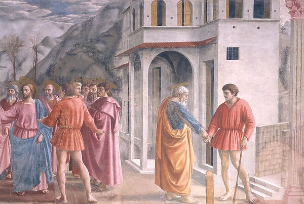 The Tribute Money, from the Brancacci Chapel, c. 1426 (fresco) (detail of 31642)