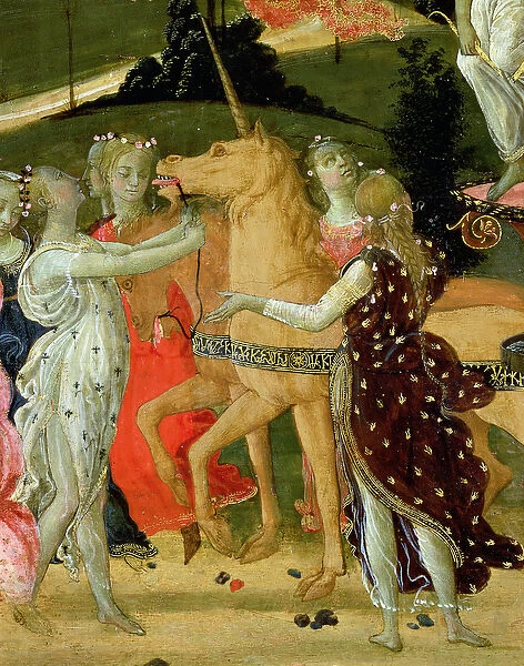 Triumph of Chastity, inspired by Triumphs by Petrarch (1304-74) (oil on panel)