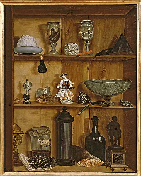 Trompe l Oeil with a Statuette of Hercules (oil on canvas)