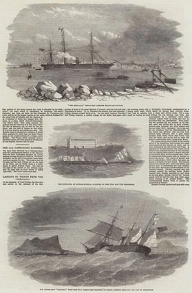 Troopships landing at Scutari (engraving)