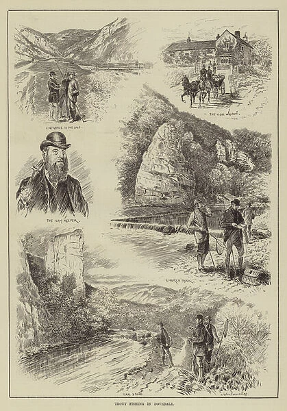 Trout Fishing in Dovedale (engraving)