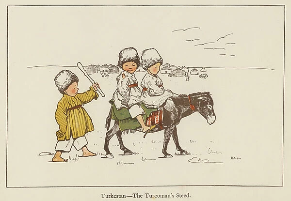Turkestan, the Turcomans steed (colour litho)