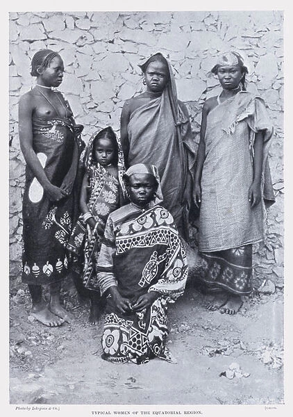 Typical Women of the Equatorial Region (b  /  w photo)