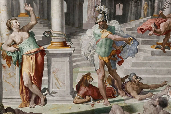 Ulysses and Circe, detail from the Room of Polyphemus, 1550-1551 (fresco)