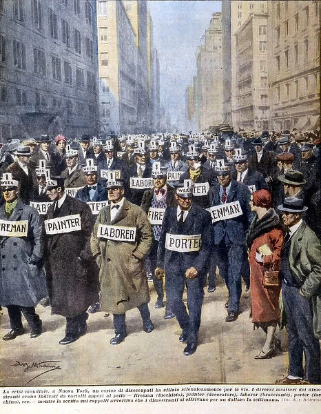 Unemployed in New York - in 'La Domenica del Corriere', 1930a