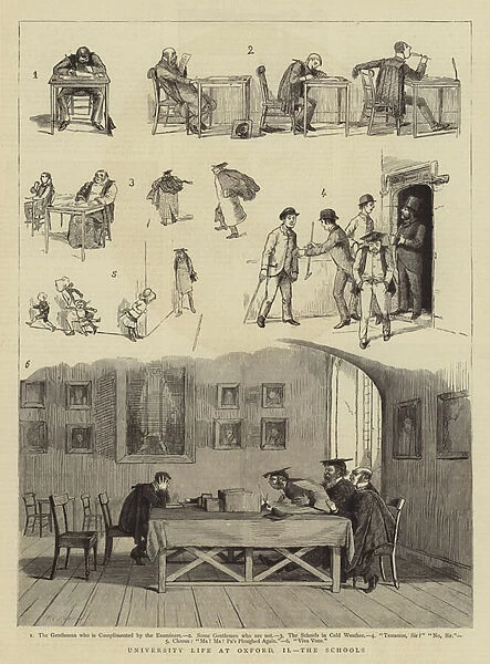 University Life at Oxford, II, the Schools (engraving)