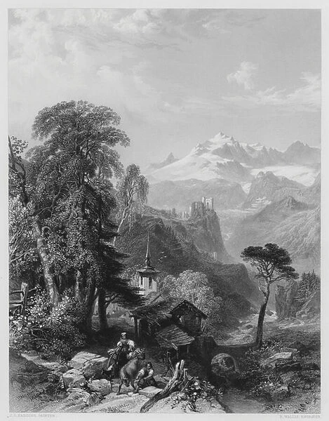 Val St Nicola, Switzerland (engraving)