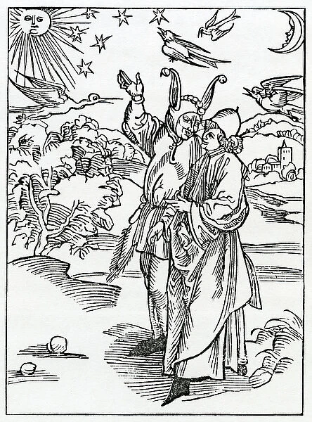 Of the vayne cure of Astronomy, illustration from Alexander Barclays English