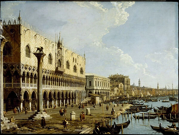 Venice: a view of the Doges Palace and the Riva degli Schiavoni from the Piazzetta
