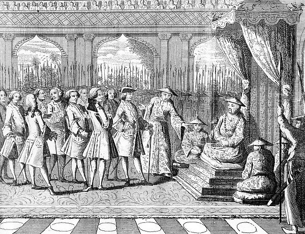 The Viceroy of Canton giving an audience to Commodore Anson from George Anson s