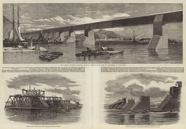 The Victoria Bridge over the St Lawrence at Montreal (engraving)