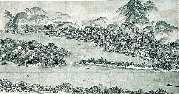 View of Ama-no-hashidate, c. 1501-06 (ink and light colour on paper)