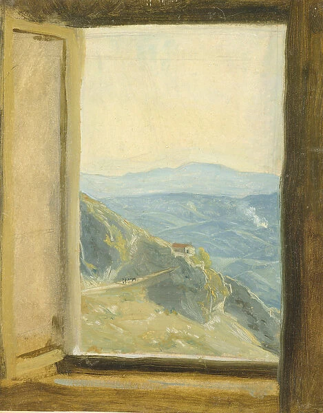 View of Campania, c. 1833 (oil on paper mounted on card)