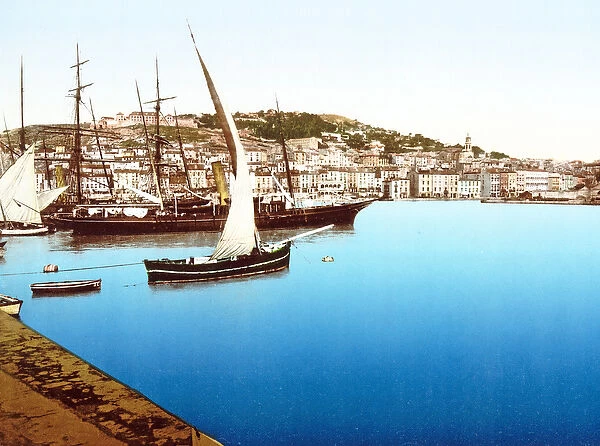 A view of Cette Harbour, France, 1890-1900 (chromolitho)
