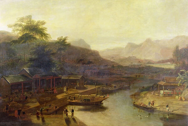 A View in China: Cultivating the Tea Plant, c. 1810 (oil on canvas)
