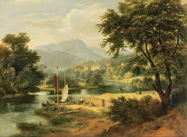 View of Clappersgate on the River Brathay above Windermere (oil on canvas)