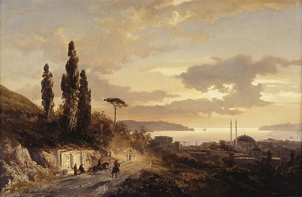 A View of Constantinople and the Bosphorus from the Asian Side, 1864 (oil on canvas)