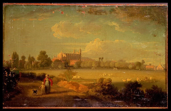 A View of Eton from the Playing Fields, 1822 (oil on canvas laid down on panel)