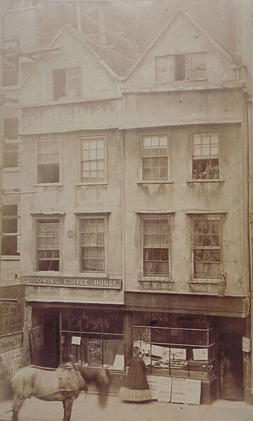 View of Goodwins Coffee House, Aldersgate Street, c. 1880 (sepia print)