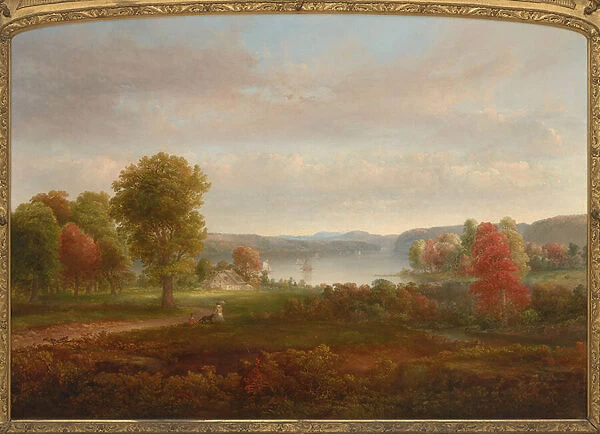 View on the Hudson in Autumn, 1850 (oil on canvas)