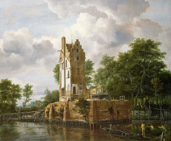 View of Kostverloren Castle on the Amstel (oil on canvas)