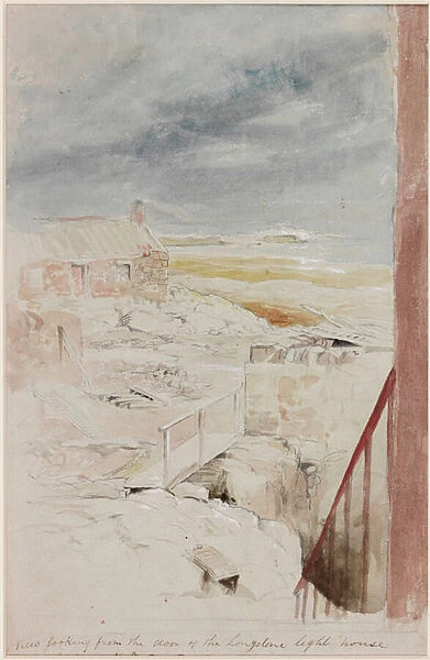 View from Longstone Lighthouse, 1838 (b  /  c, pencil & w  /  c on paper)