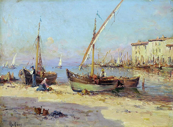 View of Martigues. Painting by Charles Malfroy (1862-1918). Oil on wood. Dim: 29, 5x40cm. Mandatory mention: Collection fondation regards de Provence, Marseille