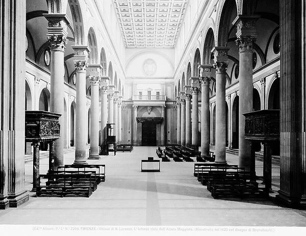 View of the Nave, 1425-46 (b  /  w photo)