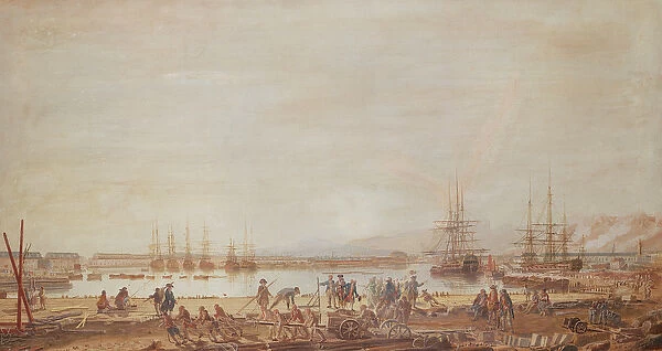 View of the New Port of Toulon and the Kings Squadron, 1777 (gouache)