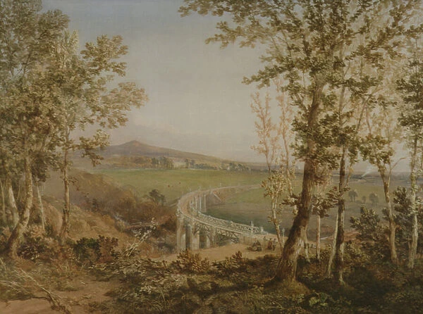 A View of the Same Railway Viaduct Seen from Above, c. 1849 (w  /  c on paper