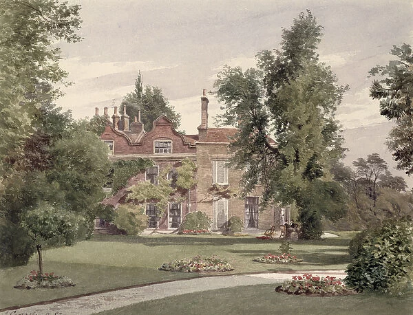 Side view of Raleigh House, Brixton Hill, Lambeth, 1887 (w  /  c on paper)