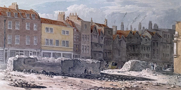 View of the Remains of Old London Wall, 1817 (w  /  c on paper)